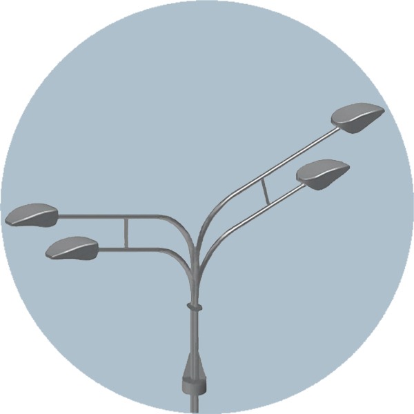 Консольный кронштейн четырёхрожковый К7-2,0-2,0-1-1